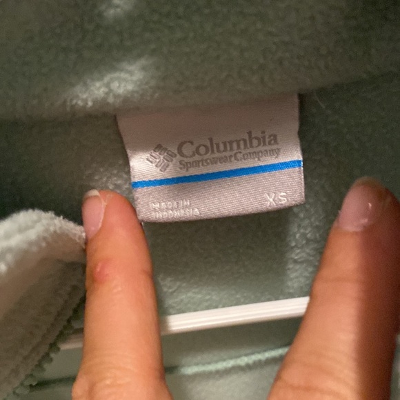 Mint green zip up Columbia sweater xs never worn - Picture 2 of 4